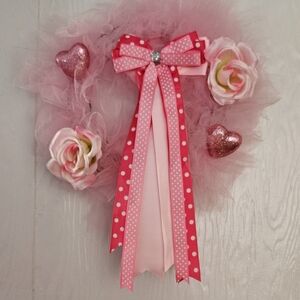 Wreath Valentine's Day  Hearts/Rose's Shades Of Pink Handmade